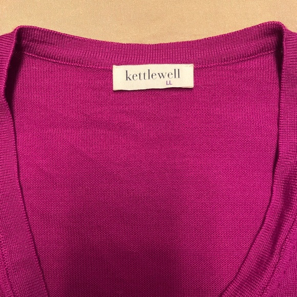 Women’s Magenta Wrap Top Merino Wool - Picture 3 of 4